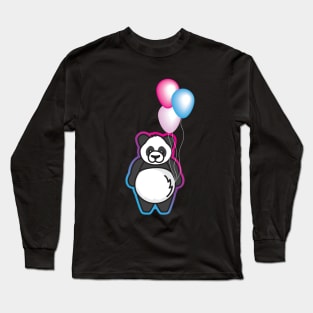 Pandaloons - Panda Bear with balloons Long Sleeve T-Shirt